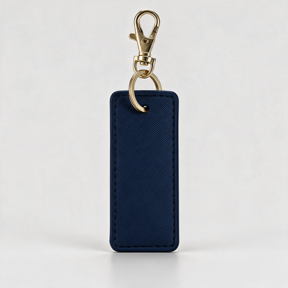 Schlüsselanhänger Saffiano in Navy, Vorderansicht
