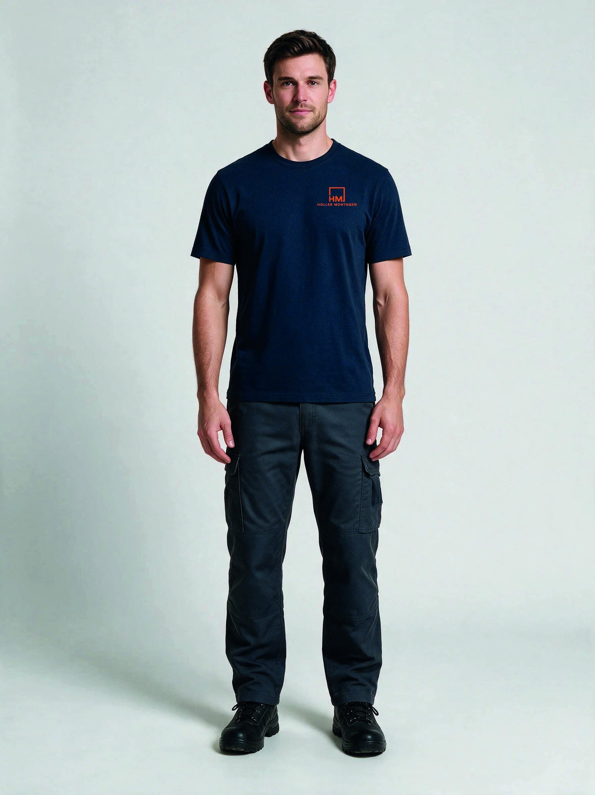 T-Shirt Holler Montagen Navy in Navy, Vorderansicht