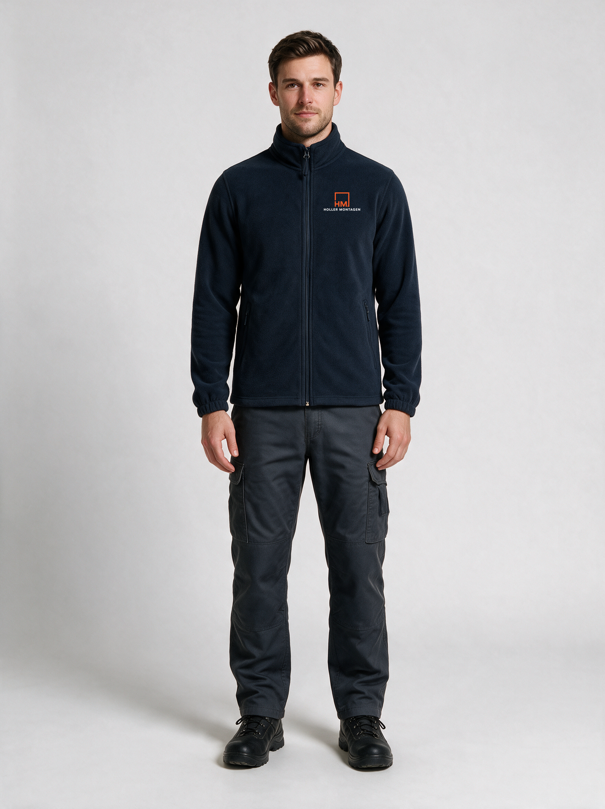 Fleecejacke Unisex Holler Montagen Navy in Navy, Vorderansicht