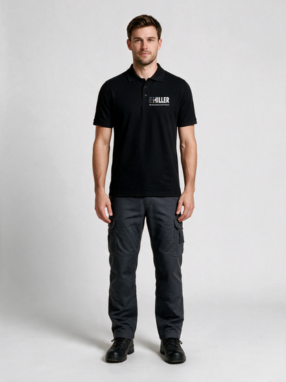 Polo test Schwarz in Schwarz, Vorderansicht