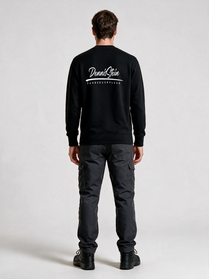 Sweatshirt Unisex Fahrzeugpflege Stein Schwarz in Schwarz, Rückansicht