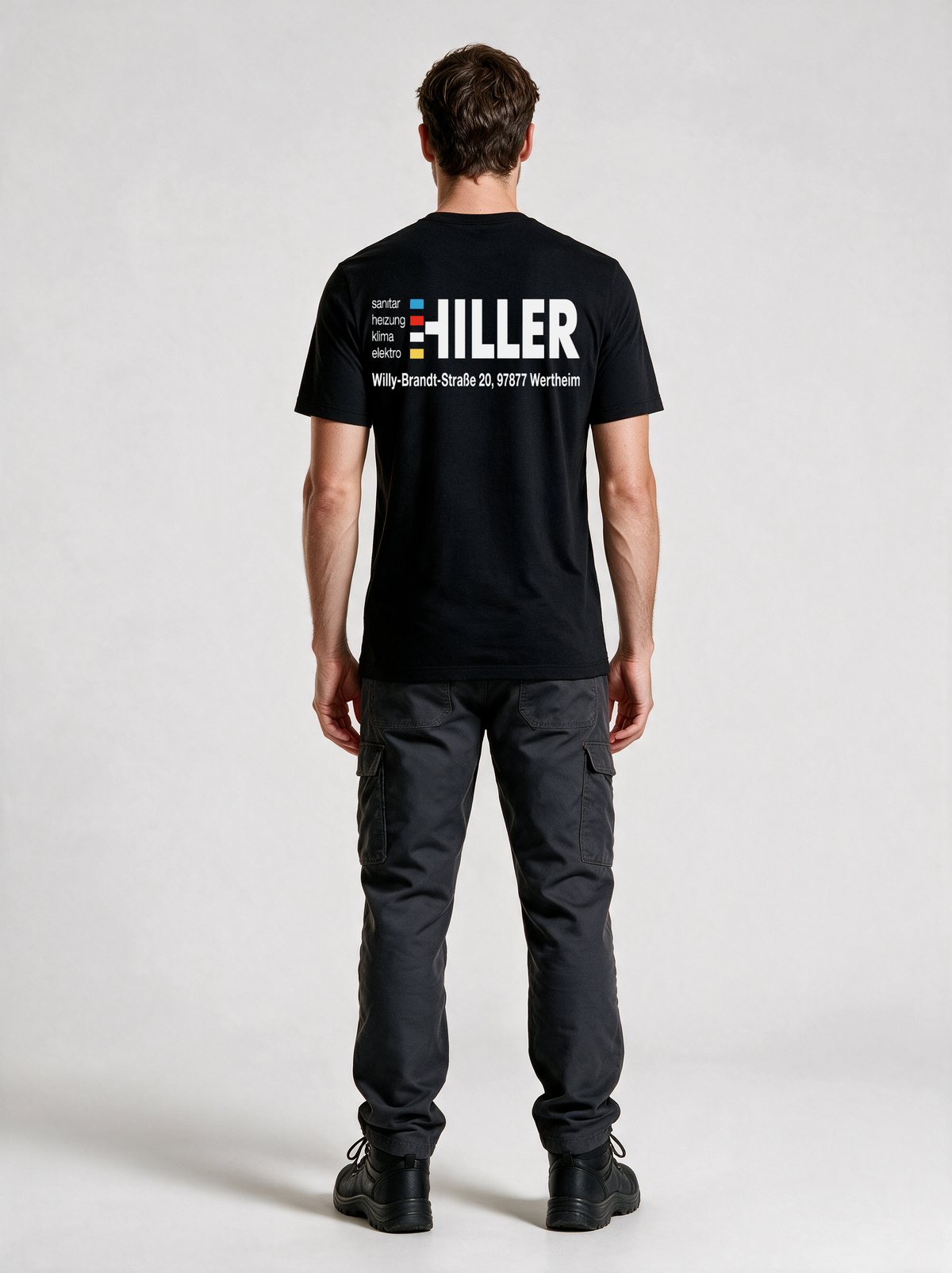 T-Shirt test Schwarz in Schwarz, Rückansicht